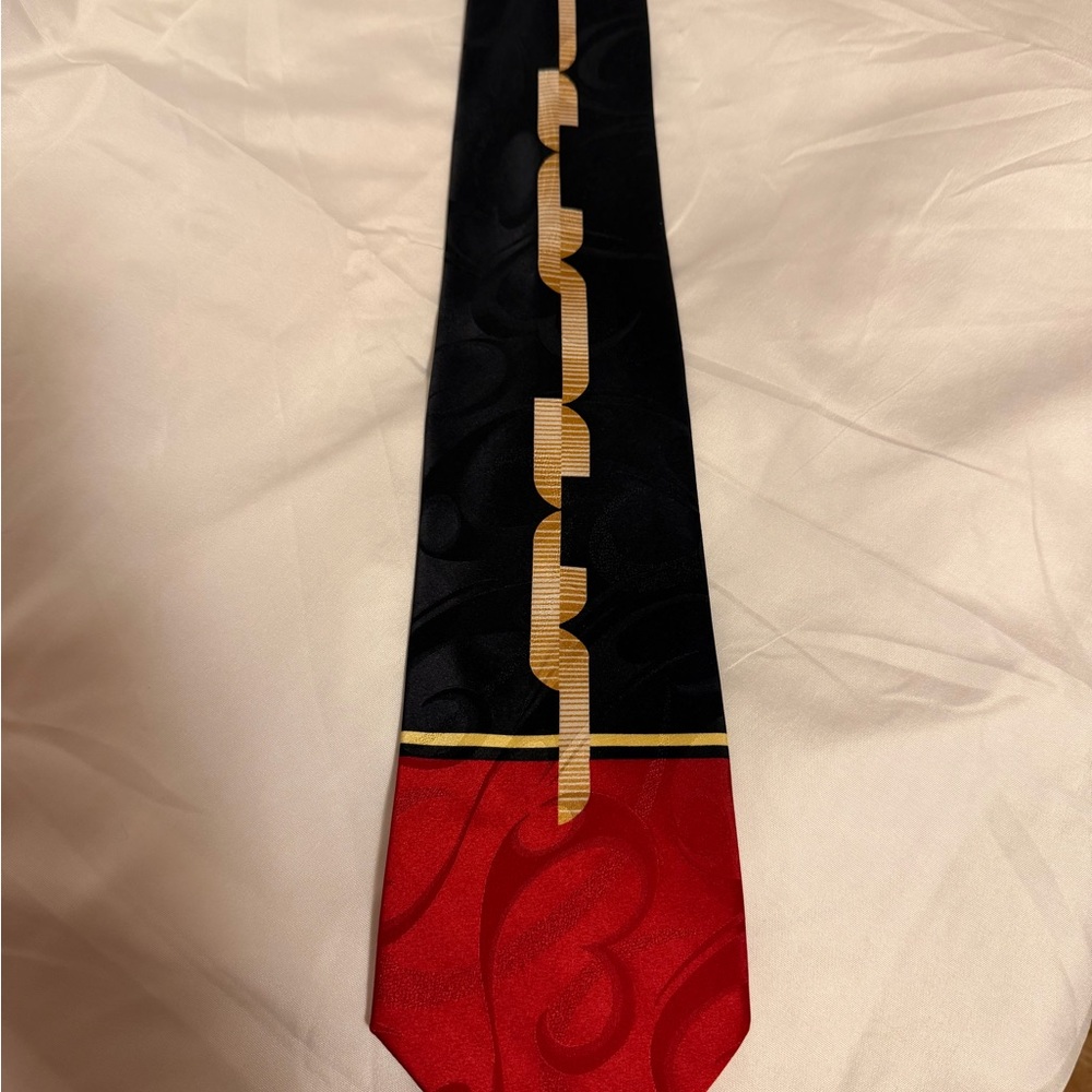 Laurant‎ Benon Paris Black and Red Patterned Tie silk
